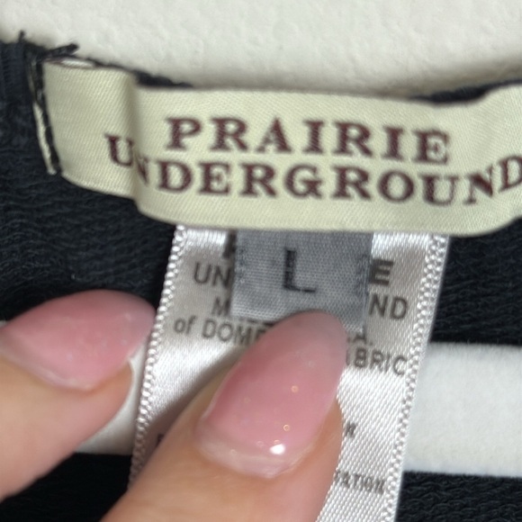 Prairie Underground Black Sweatshirt Mini Dress Size Large - Picture 3 of 6